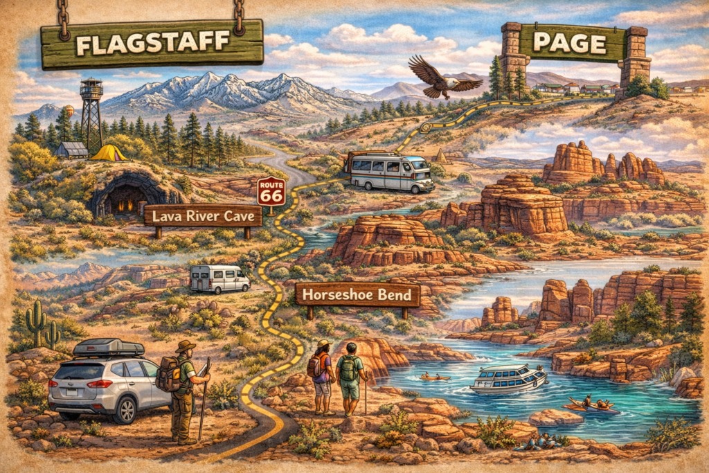 getaway arizona flagstaff to page adventure